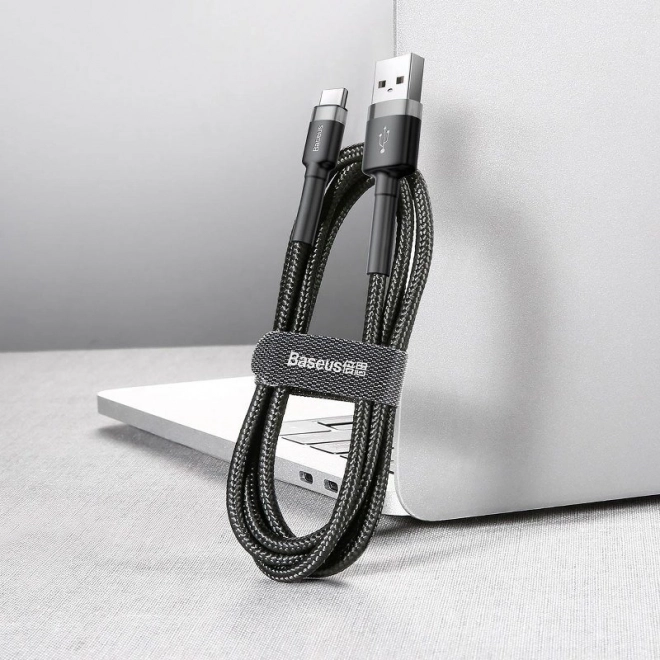 Baseus cafule usb-c kábel 3m fekete-szürke