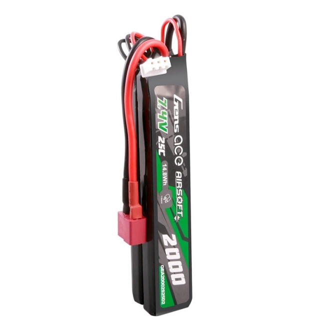 Gens Ace 7,4V 2000mAh akkumulátor airsoft fegyverekhez mini Deans csatlakozóval