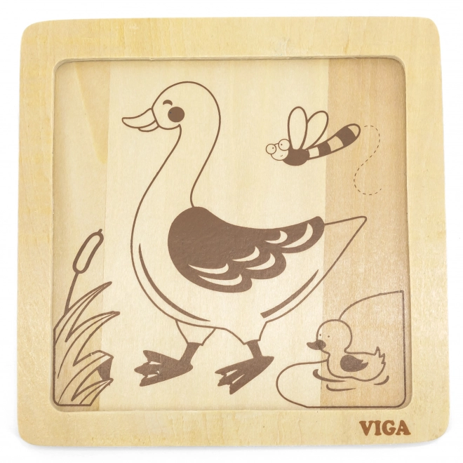 Viga fa puzzle kacsával