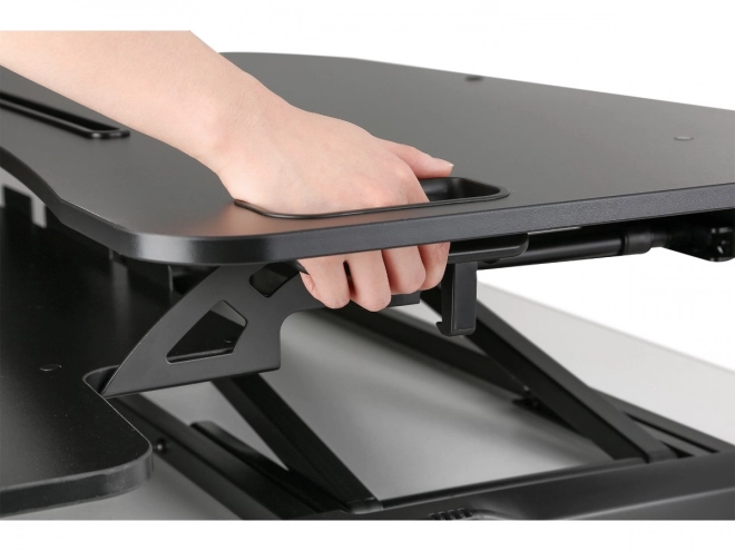 Ergonómikus asztali állvány: 950x615x106-460 mm, állítható, fekete