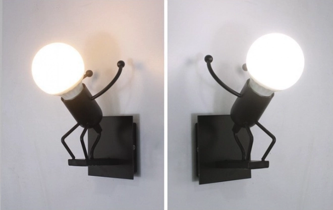 Fali lámpa Loft fekete