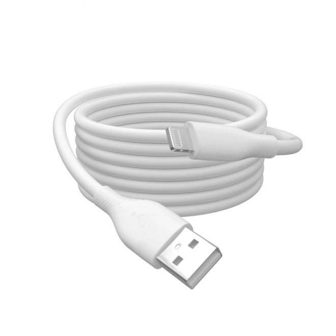 Selymes szilikon töltőkábel USB-A - Lightning, 1m fehér