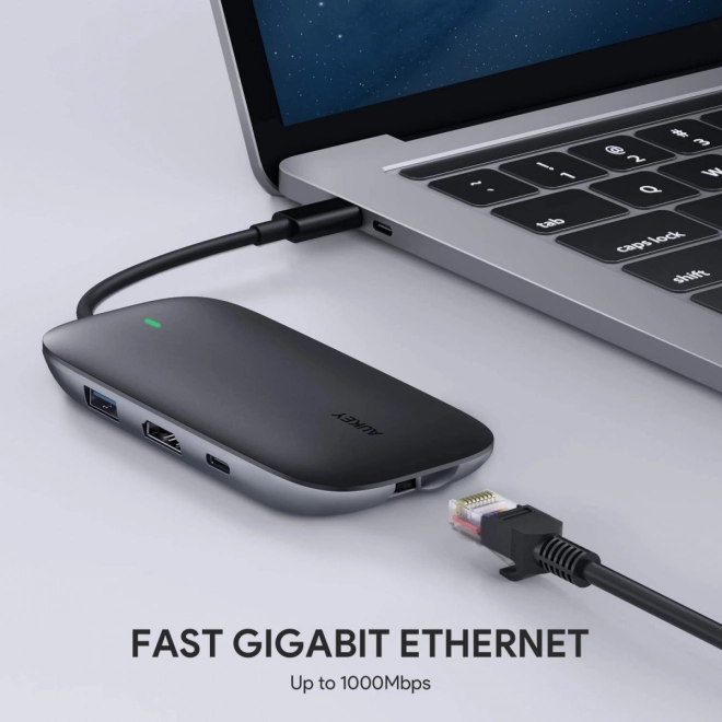 Aukey multifunkcionális alumínium USB-C HUB 8 az 1-ben