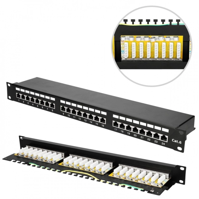 24 portos CAT6 STP patchpanel