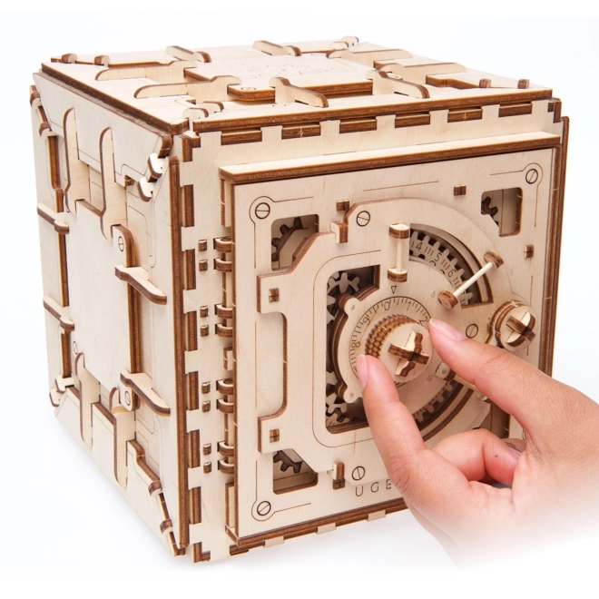 Ugears 3D fa mechanikus puzzle széf