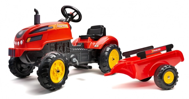 Pedálos traktor FALK pótkocsival és nyitható motorháztetővel