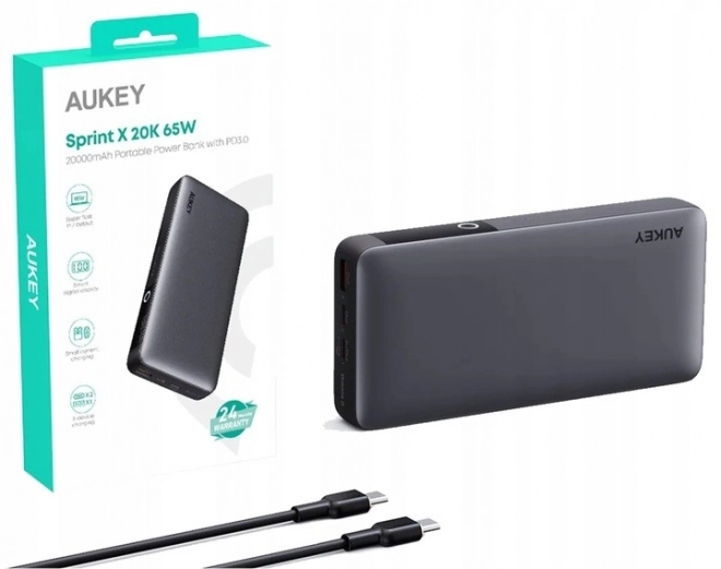 Aukey nagy kapacitású powerbank kompatibilis MacBookhoz és iPhone-hoz