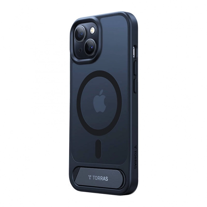 Védőtok iPhone 15 Pro-hoz kihúzható állvánnyal - fekete
