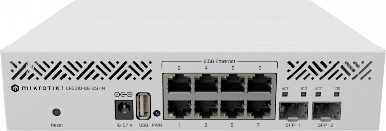 Nyolc 2.5G port + két 10G SFP+ a gyors hálózathoz