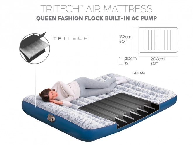 Bestway kétszemélyes velúr matrac Queen