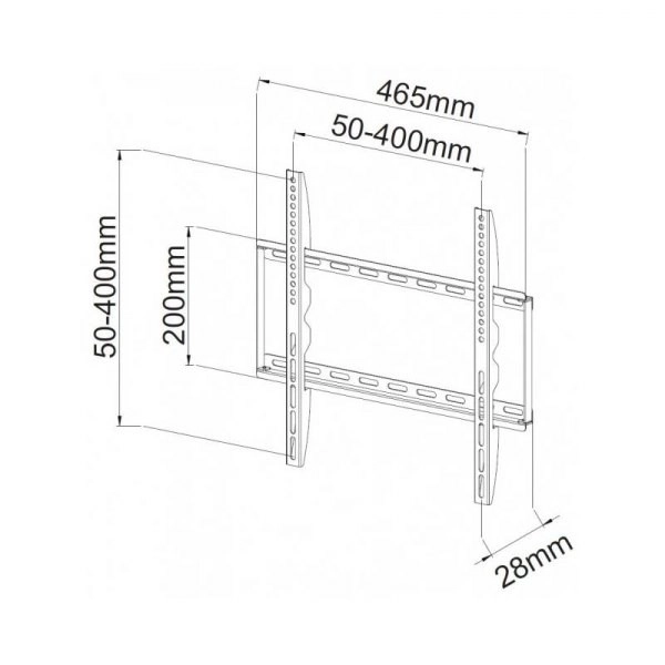 Fali LCD/LED TV tartó 23-55 hüvelyk, Slim, fekete