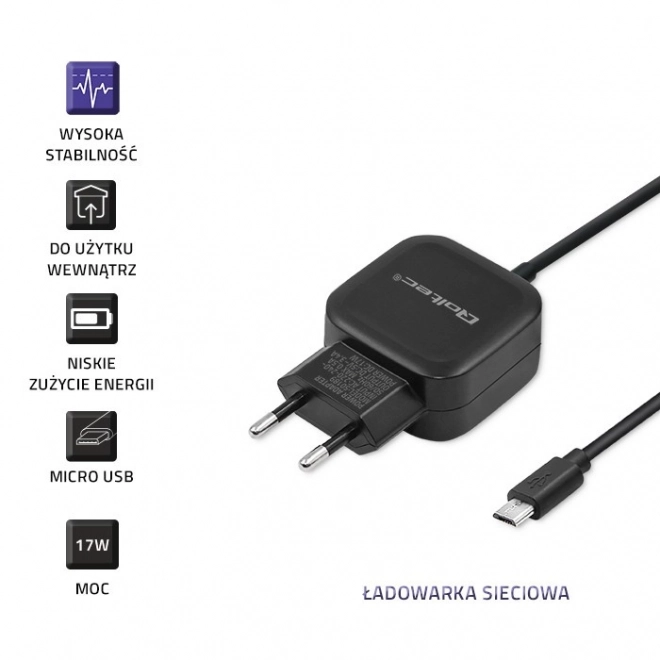 Qoltec hálózati töltő USB-vel és Micro USB kábellel