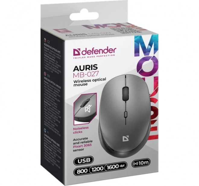 Vezeték nélküli egér AURIS MB-027 800/1200/1600 DPI – Szürke