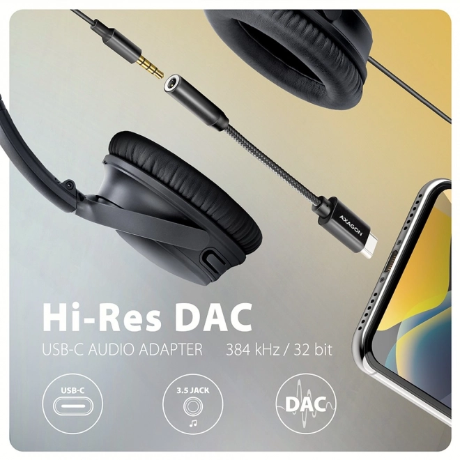 Axagon USB-C külső hangkártya 32bit DAC 3,5mm csatlakozóval