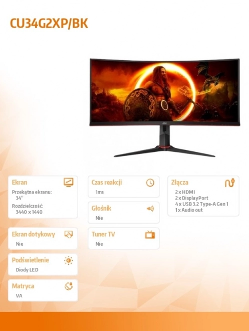 Ivelt monitor 34 hüvelykes 180Hz