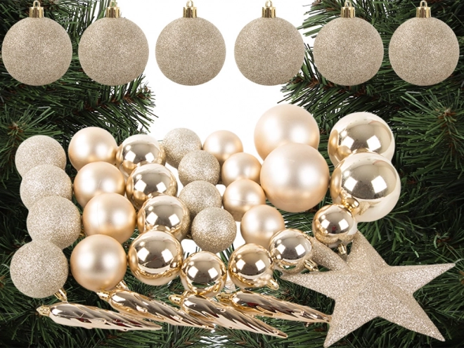 Karácsonyi arany csillogó díszek