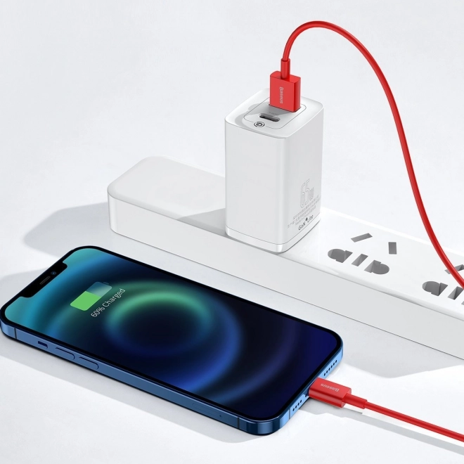 Piros Baseus USB kábel 1m iPhone töltéséhez