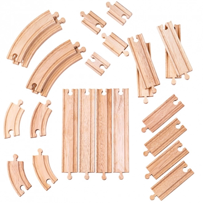 Bigjigs Rail fa sínkészlet 24 darabos