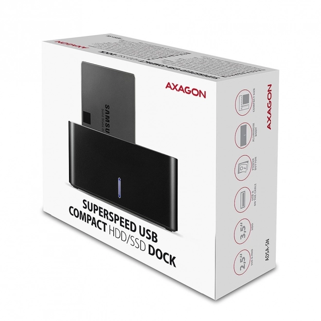 Axagon ADSA-SN dokkolóállomás USB 3.2 Gen 1 - SATA 6G SSD/HDD támogatással