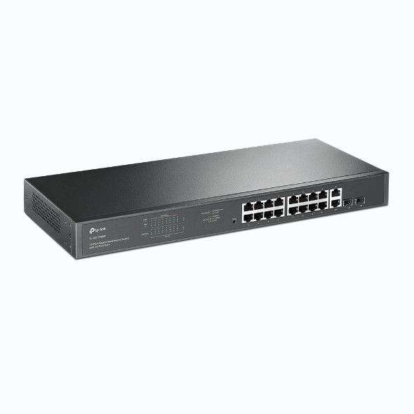 16 portos Gigabit PoE+ Switch 2 GE és 2 SFP porttal