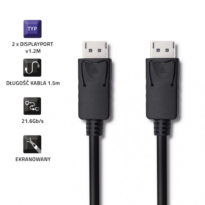 DisplayPort v1.2 hím | DisplayPort v1.2 hím | 4K | – 1,5 m