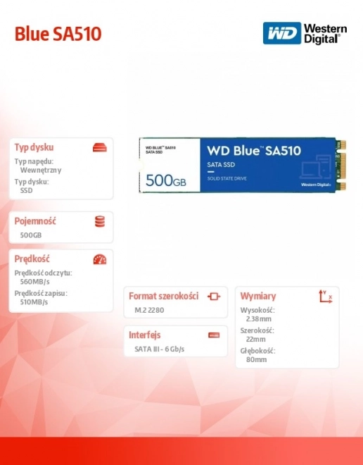 Kék SSD 500GB M.2 2280