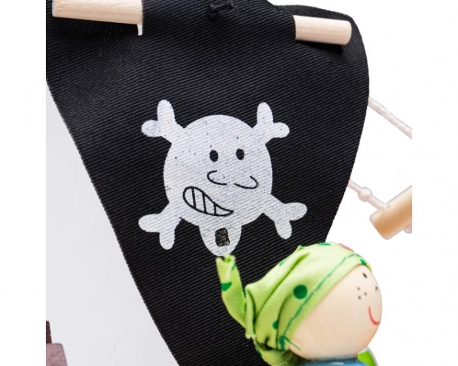 Fából készült kalózhajó kiegészítőkkel a Bigjigs Toys-tól