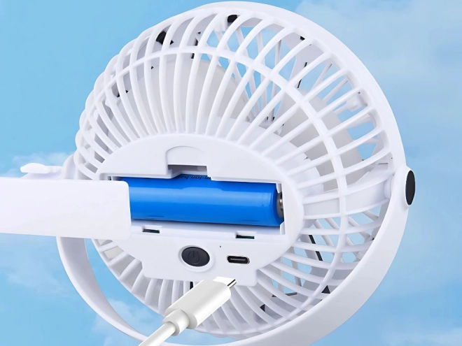 Kis asztali ventilátor klippel és fényekkel