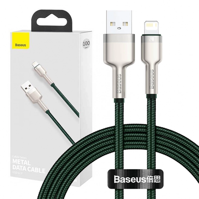 Usb-kábel lightning csatlakozóval Baseus Cafule 2,4 A 1 m zöld