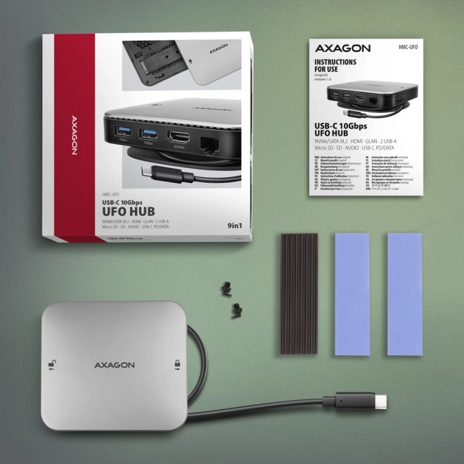 Wieloportos USB-C Hub 9 az 1-ben