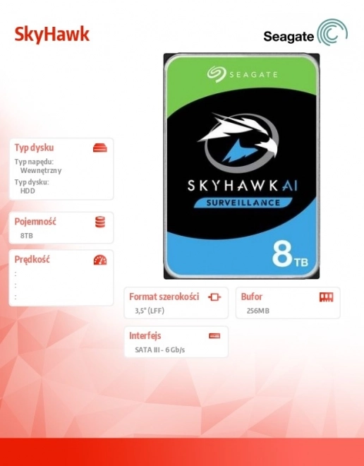 SkyHawk 8TB megfigyelő rendszer merevlemez