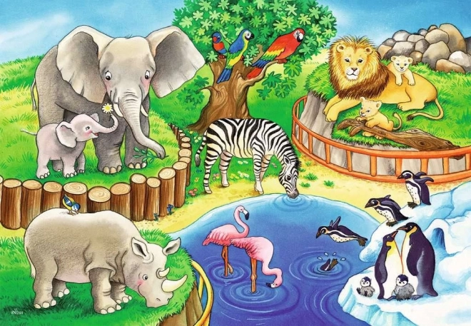 Ravensburger: 2 az 1-ben Puzzle - Állatok a ZOO-ban