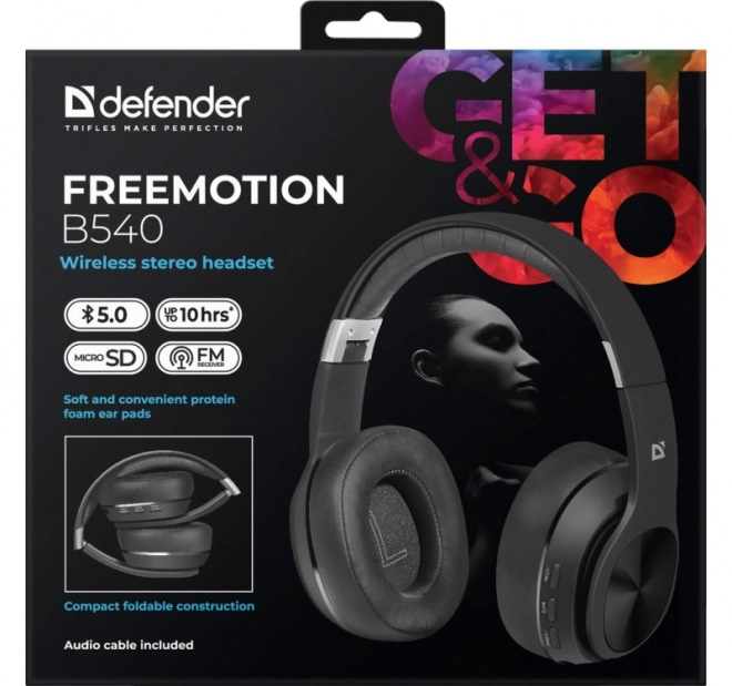 Fekete Freemotion B540 vezeték nélküli fejhallgató