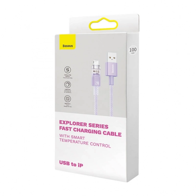 Gyors töltő USB-A-ról Lightning-re kábel Baseus Explorer Series 1m