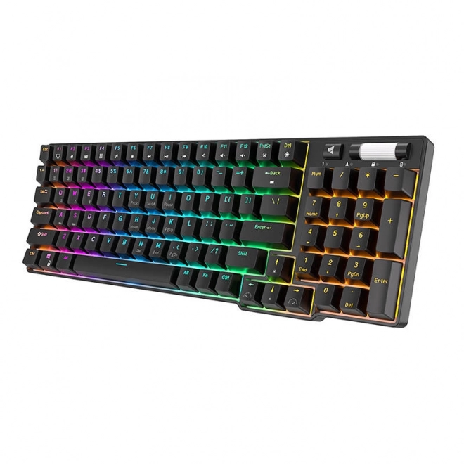 Royal kludge rk96 vezeték nélküli mechanikus billentyűzet RGB barna kapcsolóval fekete