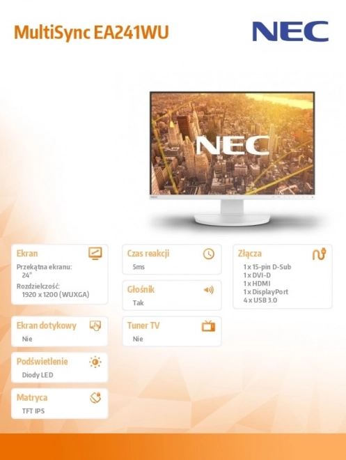 Multisync EA241WU fehér IPS monitor