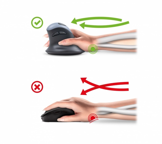 ErgoSnug ergonomikus függőleges vezeték nélküli egér