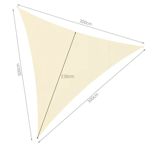 Háromszög alakú napvitorla 3x3x3m bézs Gardlov