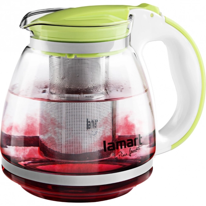 Zöld üveg teáskanna infúzióval 1,5L