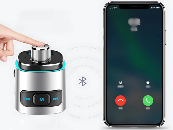 Bluetooth FM adó autós töltő 2x USB világítással