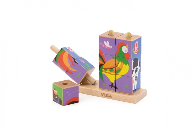 Viga fa puzzle háziállatok
