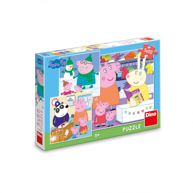Peppa malac puzzle 3x55 darab