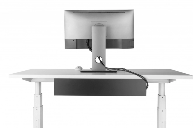 Acél kábel- és tápkábel szervező tartó, fekete 60 cm