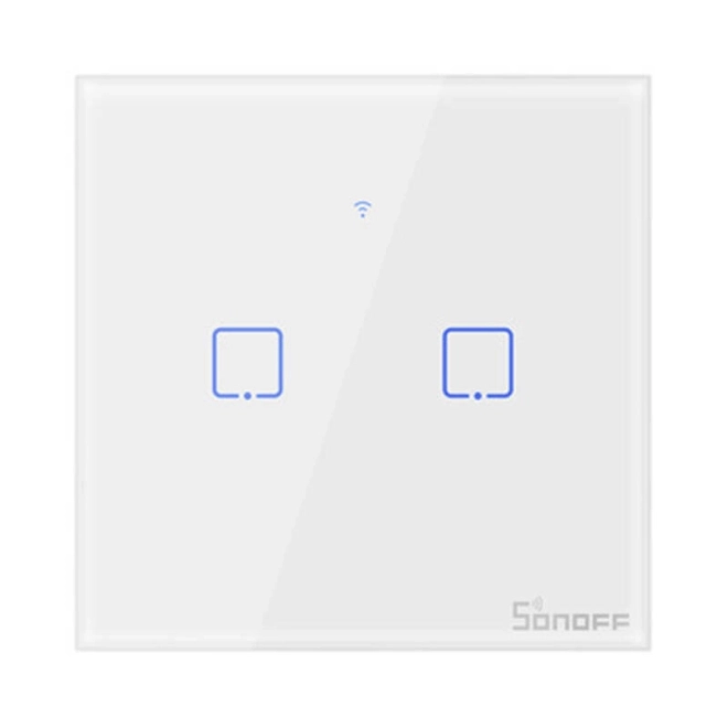 Intelligens világításkapcsoló Sonoff TX WiFi + RF 433 (2 csatorna)