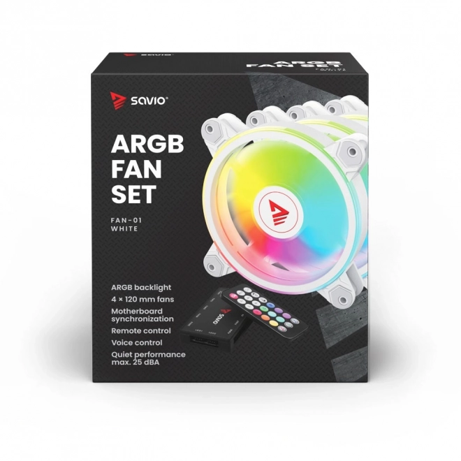 Rgb világítású Savio ventilátor csomag 4x120 mm távirányítóval