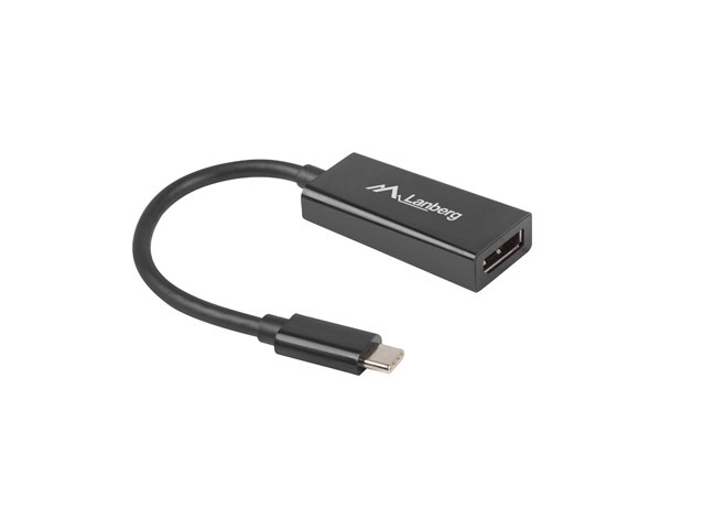 Fekete USB-C DisplayPort adapter 15 cm