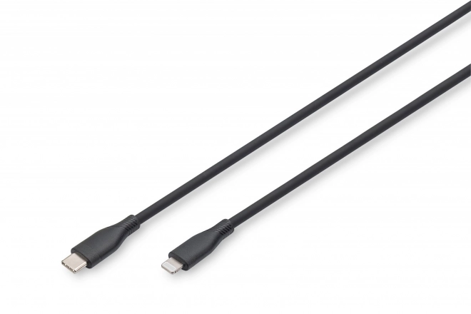 Silikon USB-C - Lightning töltőkábel 60W, MFI tanúsítvány, 2m fekete