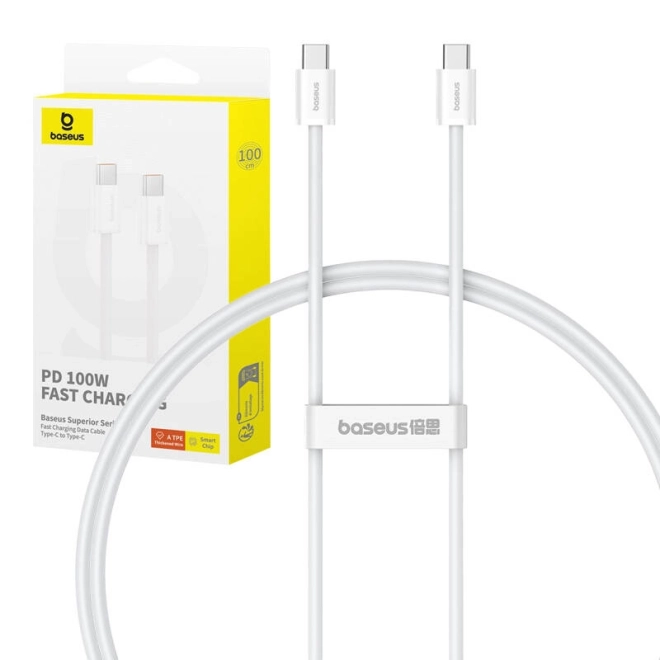 Gyors töltőkábel USB-C Baseus Superior 2 100W 1m (Fehér)