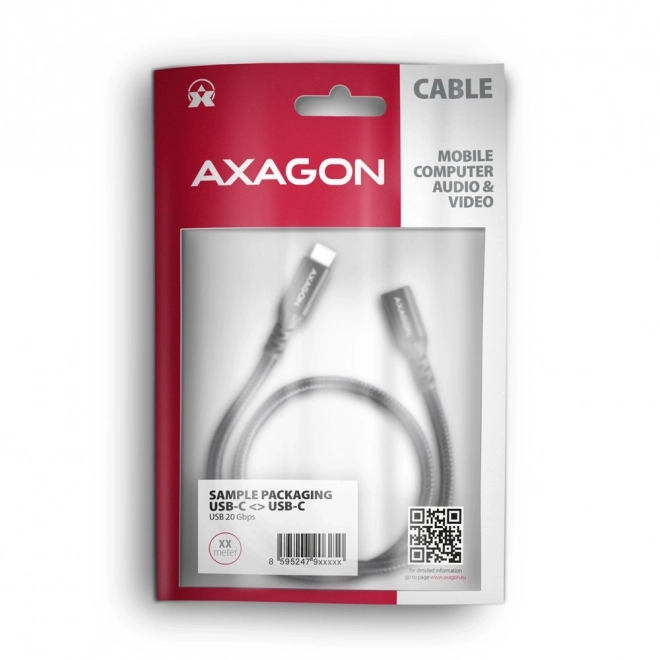 Axagon USB-C - USB-C prémium hosszabbító kábel