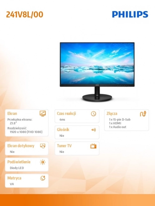 Va monitor 23,8 hüvelyk HDMI-vel